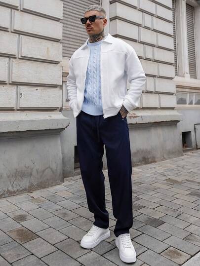 Artur Kramer 男士纯色拉链休闲夹克，秋季