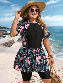 Swim Mulvari Kobiety plus size konserwatywne plażowe burkini - Czarne - Zobacz 6