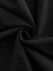 Roveilla 大码女士新款优雅浪漫正式礼服，婚礼生日派对礼服，雪纺单肩开衩连衣裙，适合高挑女性，褶皱修身连衣裙 - 黑色 - 查看 9