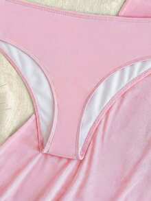 SHEIN Tween Girl Vacation 3pcs Blue Starfish Metal Button Bikini 3 Pieces Set, Beach Holiday Light Pink Two Piece Set Two Piece Bathing Suit Girls Two Piece Bathing Suit Girls Light Pink Mermaid Tail Skirt Long Skirt 2 Piece Set Pink Skirt Set - Pink - View 10