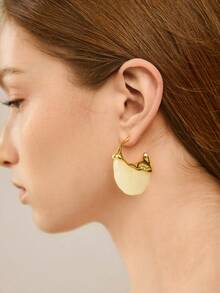 MOTF PREMIUM CE STYLE ADVANCED SENSE RETRO AMBER EARRINGS WOMEN'S EUROPEAN AND AMERICAN LIGHT LUXURY NICHE DESIGN FOG BLUE WATER DROP TEMPERAMENT STUD EARRINGS - Gold - View 3