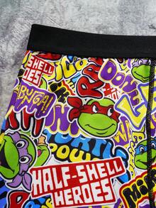 TEENAGE MUTANT NINJA TURTLES | SHEIN 1件男士卡通印花平角内裤 - 黑色 - 查看 7
