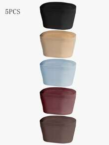 2026年热销女士时尚舒适简约纯色高品质无缝吊带文胸5件装 - 彩色 - 查看 2