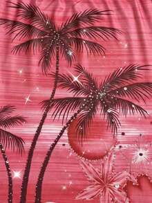 SHEIN Unity Women's Bohemian Floral Print Fitted Mini Skirt - Red - View 5