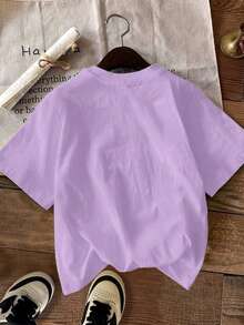 EMERY ROSE Plus Size Women's Casual Fashion Short-Sleeve T-Shirt - Purple - View 2