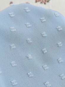 Elamini 女士提花深V领A字荷叶边常规款衬衫 - 淺藍色 - 查看 6