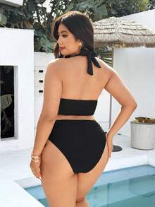 Swim Vcay Bộ đồ bơi cỡ lớn có mặt dây chuyền trang trí - màu đen - Xem 2
