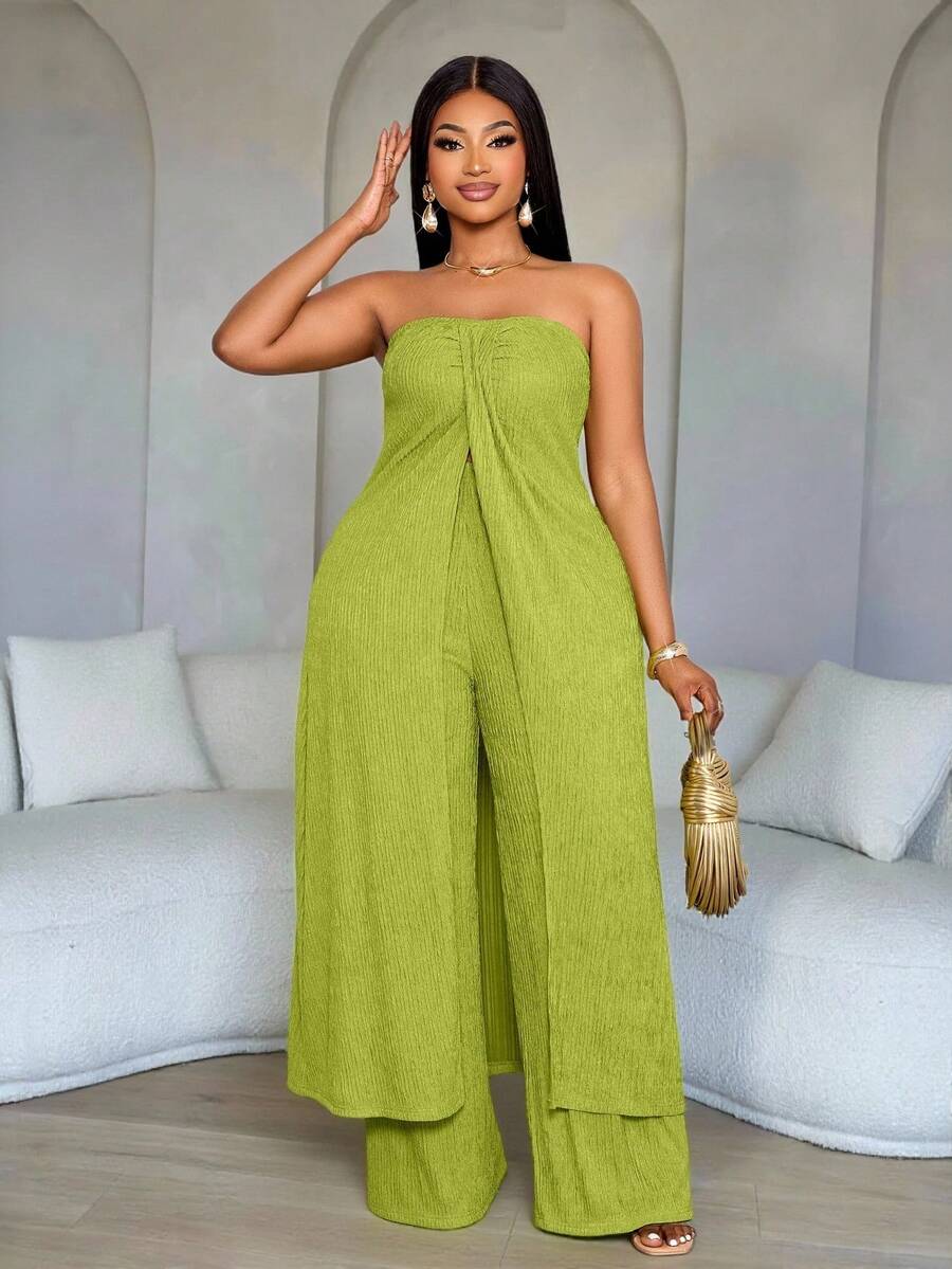 SOLERSUN Bộ đồ gồm áo quây màu xanh lá cây trơn, xẻ tà phía trước, và quần dài với chất liệu vải có họa tiết, thích hợp cho thời gian thư giãn tại nhà, kỳ nghỉ biển, du lịch nghỉ dưỡng. Trang phục nữ thanh lịch và lãng mạn cho ngày Valentine, hẹn hò, lễ hội Fasching/Karneval. Hàng mới về mùa xuân/hè, bộ đồ hai mảnh nữ mùa thu, trang phục dự tiệc Homecoming, Lễ Tạ ơn, trang phục tựu trường. - màu xanh lá - Xem 1