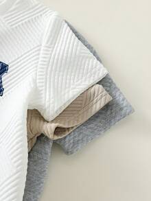 6pcs/Set Kids Boys' Summer Casual Letter Print Top And Shorts, Multipack Outfit, Leisure Suit - Multicolor - View 8