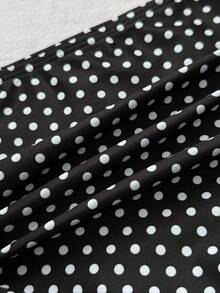 SHEIN 少女黑色波点吊带背心上衣和豹纹比基尼泳裤套装，夏季假期，海滩度假 - 黑色 - 查看 6