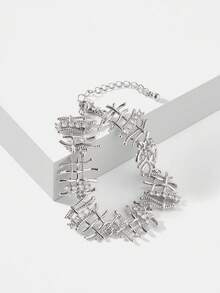 MOTF PREMIUM Pulsera de cadena trenzada hueca - K blanco - Ver 4