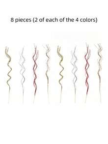 1/4/8 件装闪光人造绿植枝条，闪亮圣诞树装饰花卉摆件，DIY 工艺装饰品，适用于圣诞节、婚礼、派对、节日、家居、餐桌花环、花圈中心装饰用品 - 金色 - 查看 11