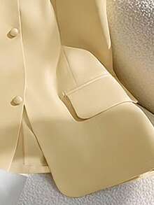 Franclia Chaqueta de chaleco de mujer de verano de color amarillo mostaza , chaqueta formal con cuello alto, elegante y encantadora para negocios y uso diario, parte superior de color amarillo mantequilla y amarillo pastel - Amarillo - Ver 6