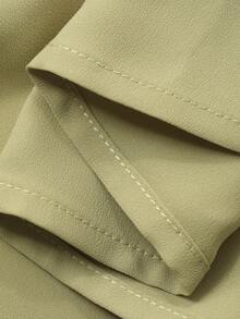 女士优雅纯色半身裙睡袍两件套，春夏女士休闲套装 - 綠色 - 查看 7