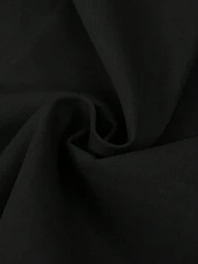 SHEIN Franclia 女士优雅纯色蝴蝶结装饰夏季连衣裙 - 黑色 - 查看 3