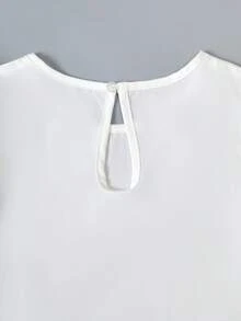 Sparklyn 女童热带风情彩色碎花荷叶边圆领连衣裙，亲子装 - 白色 - 查看 4