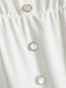 GlowEve Women's Sleeveless Square Neck Knit Elastic Metal Buckle Flared A-Line Cinched Waist Long Dress, White, Fashionable & Elegant, Summer - White - View 7