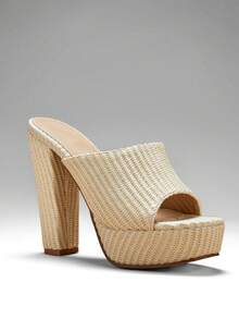 SHUZIA Round Peep Toe Ultra High Platform Heels Summer Shoes Spring Shoes Spring Break Easter Prom Heels Wedding Shoes For Christmas Valentine's Day - Beige - View 3