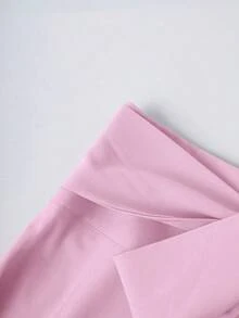 Chiquease Elegancka spódnica damska Commuter w jednolitym kolorze z sznurowaniem - Różowy - Zobacz 5