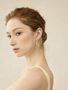 MOTF PREMIUM 欧美亚克力拼接耳环 女士个性化百搭气质简约U型耳环 - 金色香檳色 - 查看 9