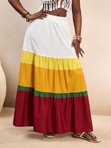 BamGleam Women's Pleated Elastic Waist Casual Versatile Daily Wear Skirt - Multicolor - View 4