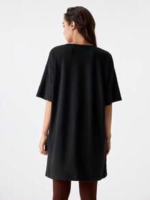 Loungeista 字母图案落肩睡衣晚礼服 - 黑色 - 查看 2