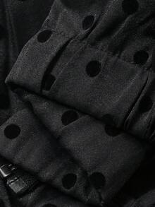 FRIFUL Women's Casual Polka Dot Print Jacket, Spring/Autumn - Black - View 8