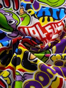 TEENAGE MUTANT NINJA TURTLES | SHEIN 1件男士卡通印花平角内裤 - 黑色 - 查看 8