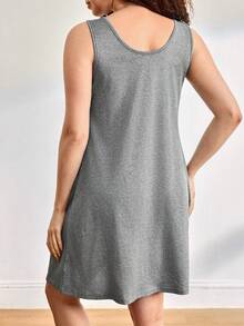 Moonlight&Mama Maternity Solid Color Pleated Casual Dress - Grey - View 4