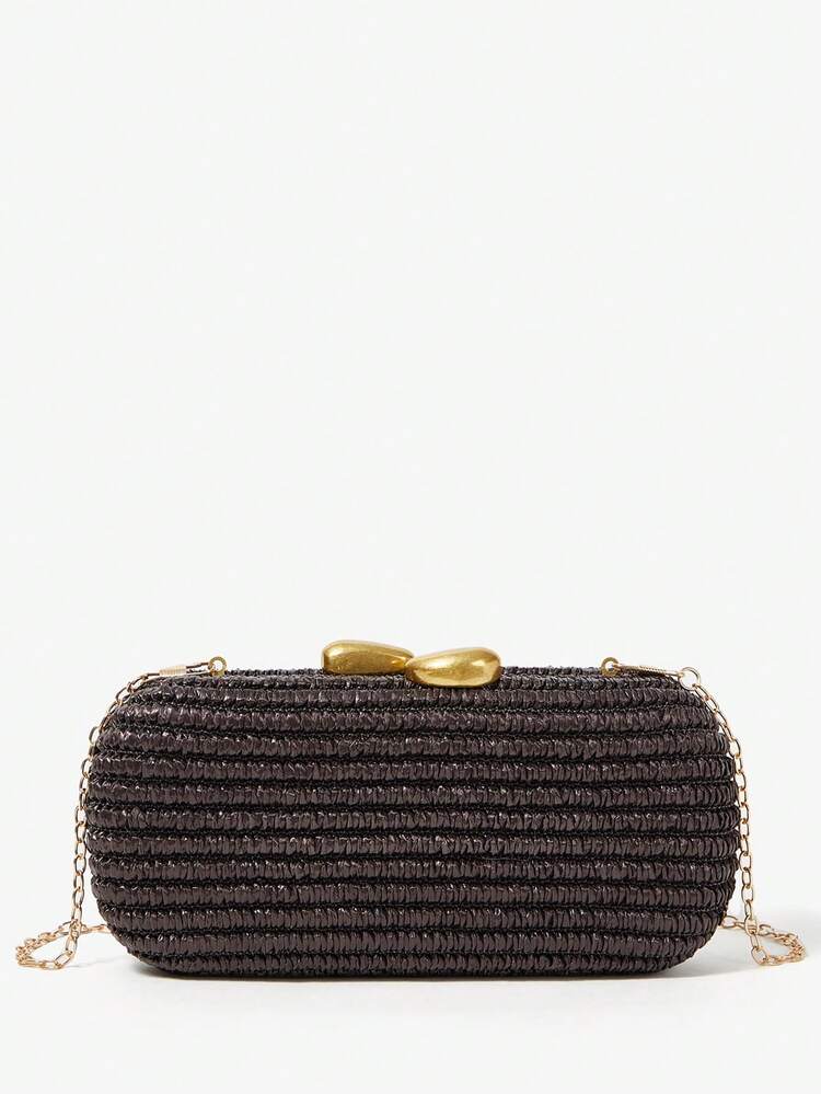 SHEIN Maija Ladies, Women Clutchs, Straw Bag, Straw Woven Bag, Fashionable, Elegant, Simple, Personalized, Versatile, For Beach, Vacation, Holiday, Summer, Seaside, Beach Party