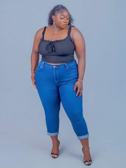 CurvyTilda 大尺碼女士帶口袋的牛仔褲