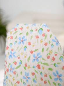 Solflare Frühlings-/Sommer-Neuheit, lässiger Alltags-Pendler-Party-Anzug, geeignet für Hochzeit, Musikfestival, Schulanfang, Abschluss, Urlaub, Streetwear, Erkundung, Stadtbummel, Mehrzweck-Kleidung, kann als Oberbekleidung oder Layering getragen werden, Off-Shoulder, aufgeblähte Ärmel, romantischer französischer Stil mit gelb-blau-rosa Blümchen, taillierend, geraffter Brustbund, kurzes Kleid in Große Größen - Verschiedenfarbig - Übersicht 8
