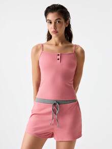 2件套女士休闲吊带睡衣套装 - 彩色 - 查看 7