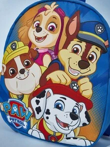 SHEIN | PAW Patrol 1pc Cute Cartoon Rubble, Skye, Chase Pattern Mini Polyester Backpack With Adjustable Shoulder Strap, Back To School - Blue - View 5