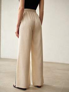 MOTF PREMIUM WOMEN'S CASUAL DRAWSTRING WAIST WIDE LEG PANTS - Apricot - View 3
