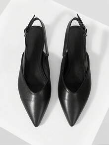 Mnmlis Women's Fashion Commuter Wear Pointed Flat Shoes - Black - View 1