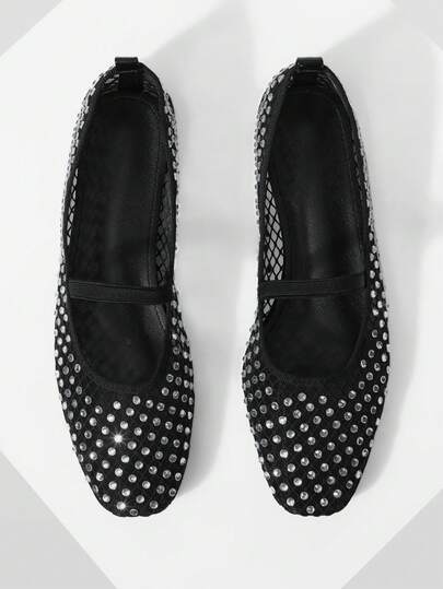 Mnmlis נעלי בלט מרי ג'יין עם רצועה אחת וצבעי רשת לנשים, מתאימות לנסיעות יומיומיות, שנה 2, פאנק, בנות אופנה, ליל כל הקדושים, חג המולד ותלבושות למסיבות