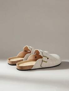 Solecia 女士新款套脚半包头休闲平底鞋 - 卡其色 - 查看 4