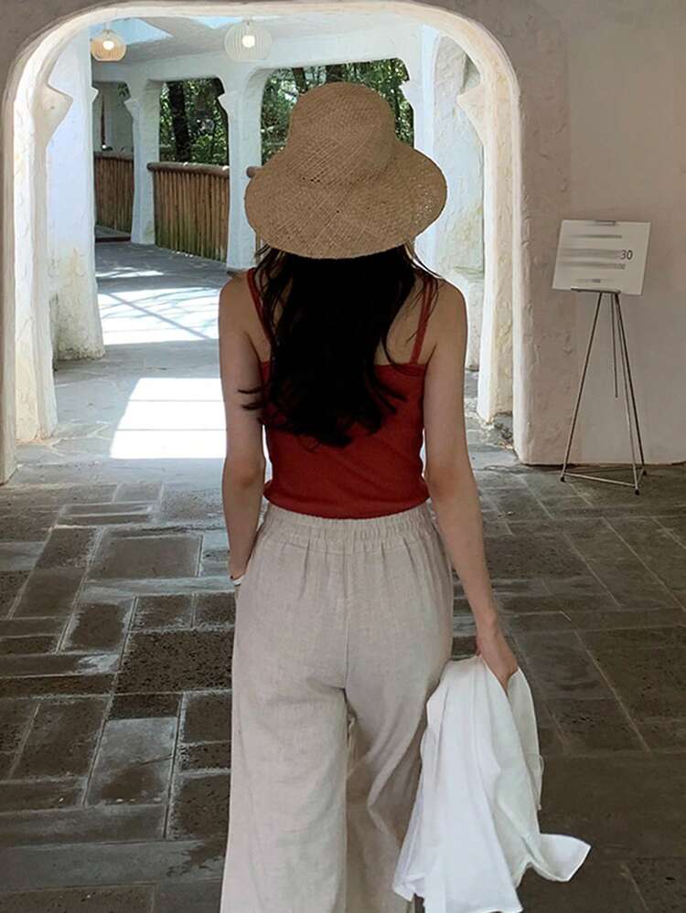 Women's Solid Color Casual Versatile Daily Wear Camisole Top