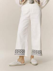 Styleloop Giày ngư dân phong cách Bohemian màu trắng, chất liệu vải họa tiết dưa hấu, thích hợp cho dịp Giáng sinh. - Chantilly - Xem 5