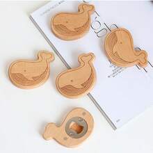 Cirelle Whale-Shaped Wooden Bottle Opener - Cute Handheld Cap Remover, Essential Kitchen Gadget - Multicolor - View 5