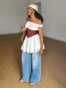 StreetHx 时尚白色束腰休闲连衣裙（女款） - 彩色 - 查看 5