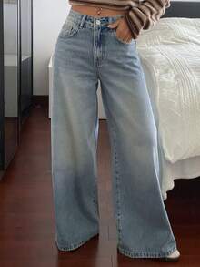 Dazy Tall Tall Women's Regular Waist Star Patchwork Casual Jeans - Light Wash - View 4