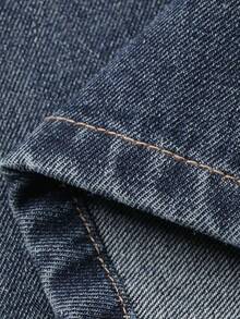 DAZY 女士常规款中腰宽松直筒休闲牛仔裤 - 中等水洗藍 - 查看 8