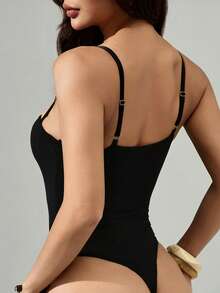 SHEIN PETITE 黑色性感复古蕾丝连裤袜，女士派对外出必备 - 黑色 - 查看 3