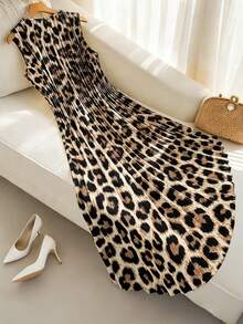 GlowEve CURVE 大码复古豹纹褶皱连衣裙 - 彩色 - 查看 2