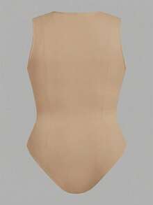 SHEIN EZwear 两件套加大码纯色休闲连体衣，适合夏季穿着 - 彩色 - 查看 4