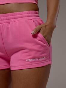 Musera Sport Quần short thể thao mini có dây rút, chất liệu jersey, thích hợp cho tập luyện thể thao, tập gym, pilates, thể dục, hàng ngày, nữ tính, thoải mái, mùa hè. - Hồng - Xem 6
