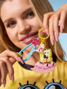 SpongeBob SquarePants | SHEIN Keychain, Bag Decoration, Bag Hanger Chain - Yellow - View 2