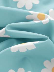 Cozy Pixies Baby Girls' Floral Print Long Sleeve Zipper One-Piece Swimsuit, Summer Beach Holiday - Blue - View 7